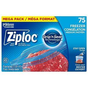 Read more about the article Ziploc Medium Food Storage Freezer Bags, Grip ‘n Seal Technology for Easier Grip, Open and Close, 75 Count