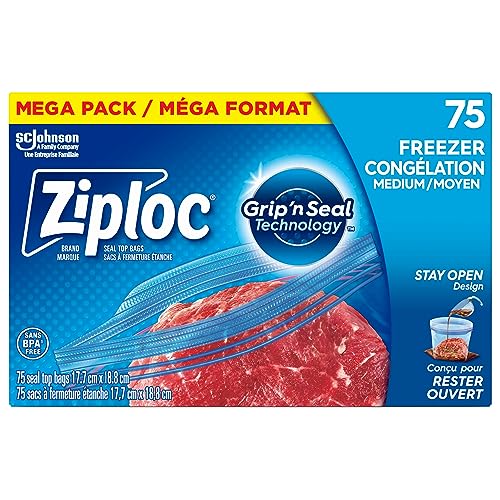 You are currently viewing Ziploc Medium Food Storage Freezer Bags, Grip ‘n Seal Technology for Easier Grip, Open and Close, 75 Count