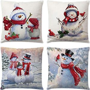 Read more about the article Zivisk Christmas Snowman Throw Pillow Covers 18 x 18 inch Set of 4 Decorative Cushion Covers Xmas Winter Holiday Decor Pillowcase