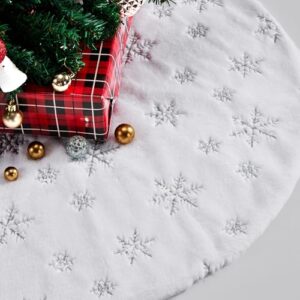 Read more about the article Anyoupin Sequin Christmas Tree Skirt, Christmas Tree Stand Cover with Sequins Snowflakes for Christmas Holiday Party Decor, White Tree Skirt (48 Inches, Silver Sequins Snowflakes)