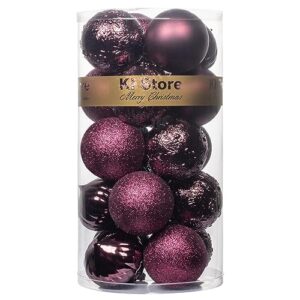 Read more about the article KI Store 20pcs Christmas Ball Ornaments Magenta Purple 3.15-Inch Shatterproof Christmas Tree Decorations for Xmas Holiday Decor, Tree Ornaments Hooks Included