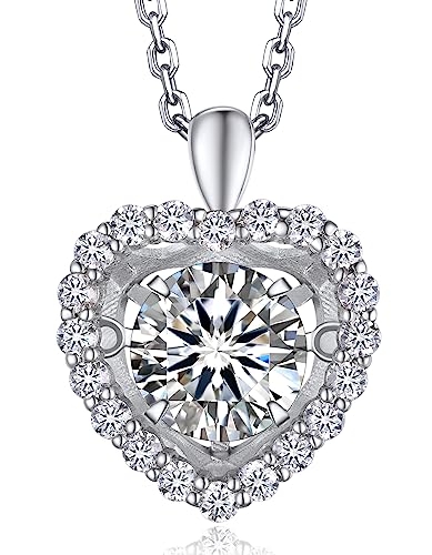 Read more about the article MomentWish Necklace for Women, Birthday Gift for Her, Dance Necklace with 1 Carat Simulated Moissanite, 925 Sterling Silver Heart Necklace for Anniversary Wedding Mother’s Day