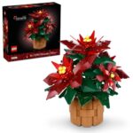 LEGO Icons Poinsettia Building Set – Artificial Flowers Christmas Decoration & Centerpieces for Table, Adults Ages 18+ – Gift Ideas for Mom, Dad, & Significant Other – 10370