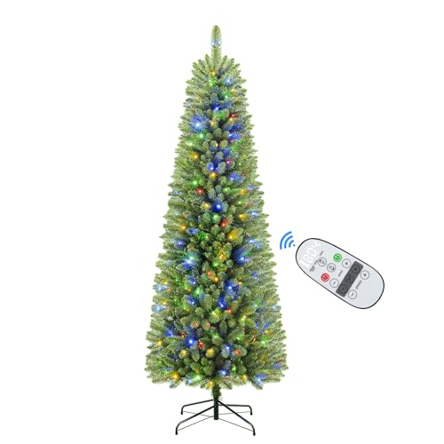 Read more about the article SHareconn 4ft Premium Prelit Artificial Hinged Slim Pencil Christmas Tree with Remote Control, 100 Warm White & Multi-Color Lights, Full Branch Tips, First Choice Decorations for X-mas, 4 FT, Green