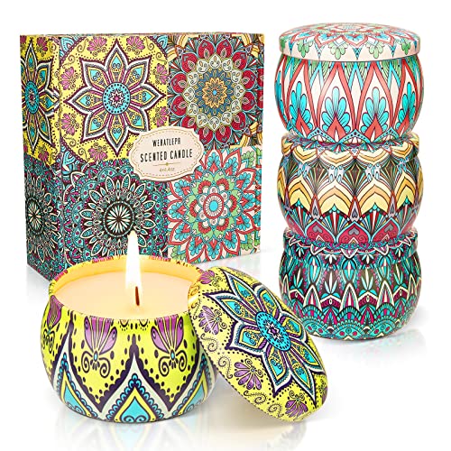 You are currently viewing Scented Candles Gift Set 4.4oz × 4 Count – Rosemary, Lavender, Vanilla, Gardenia – Natural Soy Aromatherapy Chandelles Parfumées