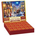 Advent Calendar 2024 Jigsaw Puzzle – 1008pcs in 24 Boxes – Puzzle Advent Calendar for Adults and Kids, Christmas Countdown Puzzles Gift Home Decorations (Blue)