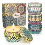 Scented Candles Gift Set 4.4oz × 4 Count – Rosemary, Lavender, Vanilla, Gardenia – Natural Soy Aromatherapy Chandelles Parfumées