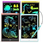 TECJOE 4 Pack LCD Writing Tablet, 8.5 Inch Colorful Doodle Board Drawing Tablet for Kids, Kids Travel Games Activity Learning Toys Birthday Gifts for 3 4 5 6 Year Old Boys and Girls Toddlers