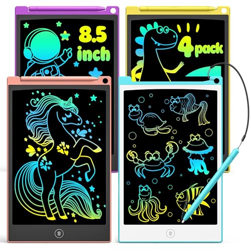 You are currently viewing TECJOE 4 Pack LCD Writing Tablet, 8.5 Inch Colorful Doodle Board Drawing Tablet for Kids, Kids Travel Games Activity Learning Toys Birthday Gifts for 3 4 5 6 Year Old Boys and Girls Toddlers