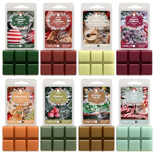 You are currently viewing Christmas Scented Wax Melts, ARVIDSSON Winter Soy Wax Cubes for Wax Warmer, Strong Scent Wax Candle Melts, Holiday Wax Tarts Gift Set, Apple Cinnamon, Christmas Spirit, Gingerbread, Canberry