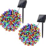 Joomer Solar Christmas Lights, 2 Pack Total 144 FT 400 LED 8 Modes Waterproof Solar Christmas Lights Outdoor for Christmas Decorations (Multicolor)