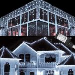 Toodour Icicle Christmas Lights, 612 LED 50ft 8 Modes Icicle String Lights with 102 Drops, Window Curtain Fairy Icicle Lights, Icicle Fairy Twinkle Lights for Christmas, Party, Holiday (White