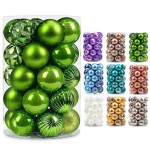 Read more about the article AMS 34ct Christmas Ball Mini Ornaments Party Decoration Shatterproof Festival Widgets Pendant Hanging (60mm, Green)