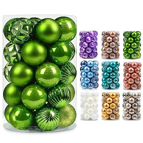 You are currently viewing AMS 34ct Christmas Ball Mini Ornaments Party Decoration Shatterproof Festival Widgets Pendant Hanging (60mm, Green)