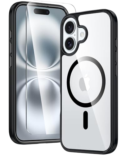 Read more about the article FNTCASE for iPhone 16 Case: Clear Magnetic Military Grade Drop Protection Anti Yellowing Slim Case – Rugged Shockproof Protective Transparent Cell Phone Cover(Clear – Black)