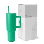 Simple Modern 40 oz Tumbler with Handle and Straw | Insulated Stainless Steel Water Bottle Iced Coffee Cup Travel Mug | Gifts for Women & Men | Trek Collection | 40 oz | Island Jade