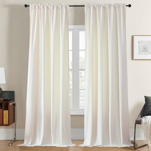 Read more about the article Joydeco White Velvet Curtains 84 inch Length 2 Panels, Luxury Blackout Rod Pocket Thermal Insulated Window Curtains, Super Soft Room Darkening Drapes for Living Dining Room Bedroom,W52 x L84 inches