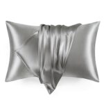 Love’s cabin Satin Pillowcase for Hair and Skin (Dark Gray, 20×36 inches) Similar to Silk Pillow Cases, King Size Pillow Cases Set of 2 – Satin Cooling Pillow Covers with Envelope Closure