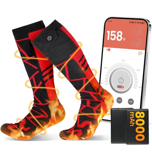 You are currently viewing Lansru 8000mAh Heated Socks: Long-Lasting Battery Life Rechargeable Electric Socks | APP-Controlled | Cold Weather Foot Warmer Socks for Men Women | Outdoor Hunting Skiing Camping (Black/Red, 6-14)