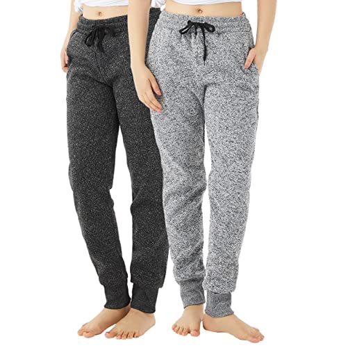 You are currently viewing TEX2FIT 2-Pack Joggers for Women with Side Pockets, Rib Cuff Bottoms, Soft Fleece Sweatpants for Women (2pcs Set) (Light Grey/Dark Grey, X-Large)