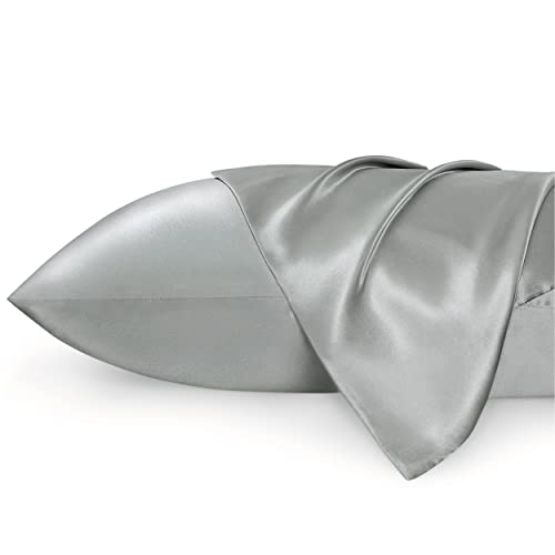 Read more about the article Bedsure Satin Pillow Cases 2 Pack Queen – Grey Silky Satin Pillowcase for Hair and Skin – Similar to Silk Pillow Cases with Envelope Closure