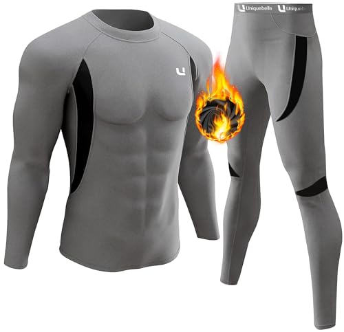 Read more about the article YESURPRISE Men’s Thermal Underwear Sets Top & Long Johns Fleece Sweat Quick Drying,Grey,Medium