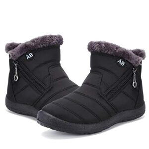 Read more about the article Womens Snow Boots Winter Fur Lined Ankle Boots Ladies Side Zipper Warm Lightweight Booties Outdoor Anti-Slip Girls Walking Boots