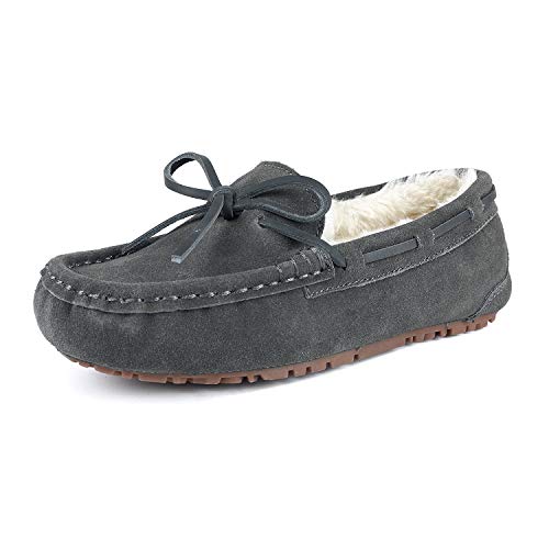 You are currently viewing DREAM PAIRS Women’s AUZY-02 Fuzzy House Slippers Cozy Faux Fur Micro Suede Moccasins Slip on Loafer Shoes Indoor and Outdoor Grey, Size 11