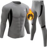 YESURPRISE Men’s Thermal Underwear Sets Top & Long Johns Fleece Sweat Quick Drying,Grey,Medium