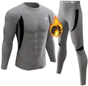 Read more about the article YESURPRISE Men’s Thermal Underwear Sets Top & Long Johns Fleece Sweat Quick Drying,Grey,Medium