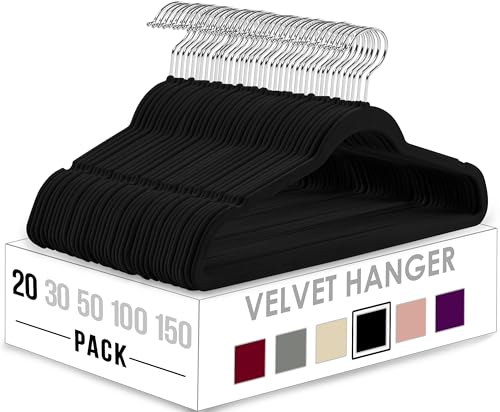 You are currently viewing Utopia Home Pack of 20 Premium Non Slip Velvet Hangers 360 Degree rotatable Hook Durable & Slim Coat Hangers – Pant Hangers – Black