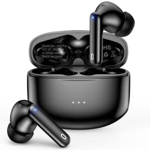 Read more about the article HKERR Bluetooth Headphones True Wireless Earbuds with Charging Case 50H Playback LED Power Display Earphones IPX7 Waterproof in-Ear Headphones with Mic for Laptop Pad Phones Sports Workout, Black