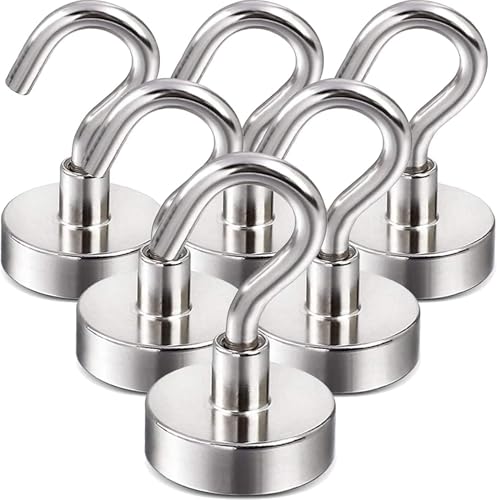 You are currently viewing DIYMAG Magnetic Hooks, 30Lbs Strong Heavy Duty Cruise Magnet S-Hooks for Classroom, Fridge, Workplace and Office etc, Screw in Hooks, 6 Pack-Silver