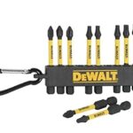 DEWALT FlexTorq 10-Piece 2in Steel Hex Impact Driver Bit Set with Carabiner Clip, for Drills & Impact Drivers (DWA2MXB2IRCARC)