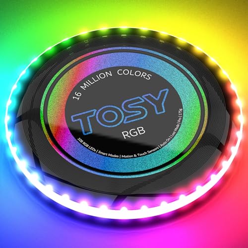 Read more about the article TOSY Flying Disc – 16 Million Color RGB or 36 or 360 LEDs, Extremely Bright, Smart Modes, Auto Light Up, Rechargeable, Perfect Birthday & Camping Gift for Men/Boys/Teens/Kids, 175g frisbees