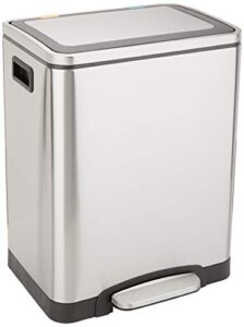 Read more about the article Amazon Basics 30L Dual Bin Soft-Close Trash can with Foot Pedal – 2 x 15 Liter Bins, Stainless Steel, Small Inner bins, Suitable for 1 or 2 People