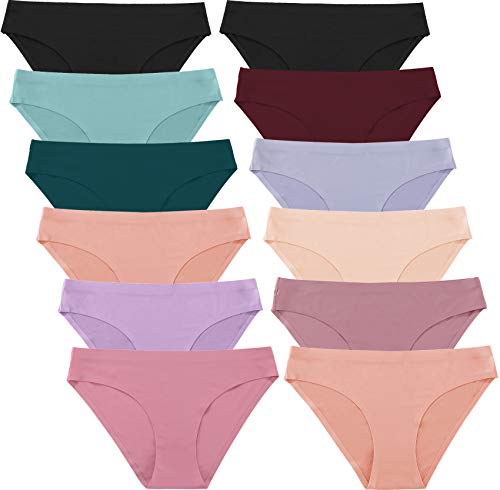 You are currently viewing FINETOO 12 Pack Women’s Seamless Hipster Underwear No Show Panties Invisibles Briefs Soft Stretch Bikini Underwears XS-XL