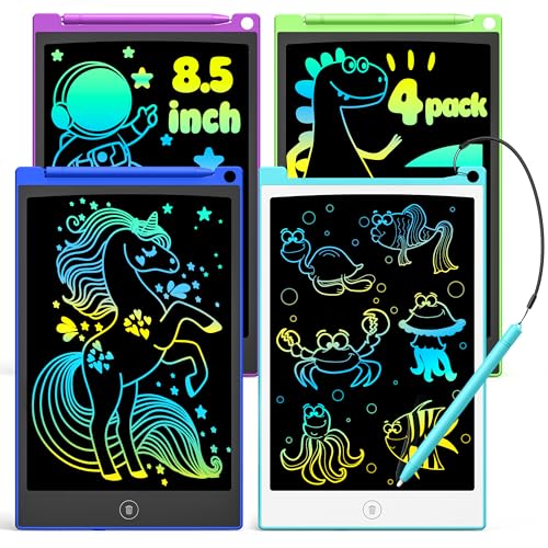 You are currently viewing TECJOE 4 Pack LCD Writing Tablet, 8.5 Inch Colorful Doodle Board Drawing Tablet for Kids, Kids Travel Games Activity Learning Toys Birthday Gifts for 3 4 5 6 Year Old Boys Girls Toddlers Preschooler