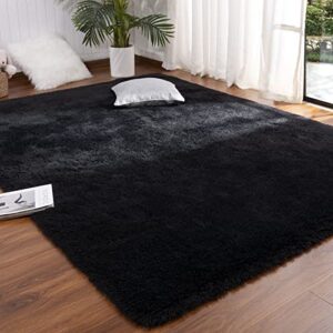 Read more about the article DETUM Black Rug 5′ X 8′ Fluffy Area Rugs for Bedroom Soft Living Room Shag Rugs Large Furry Rug 153x244CM Room Nursery Office Decor