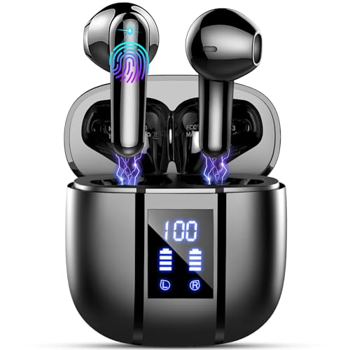 You are currently viewing Wireless Earbuds Bluetooth 5.4 Headphones with 4 ENC Noise Cancelling Mics, 48H HiFi Stereo Wireless Headphones, Bluetooth Ear Buds with Dual LED Display, IP7 Waterproof Earphones Wireless for Running