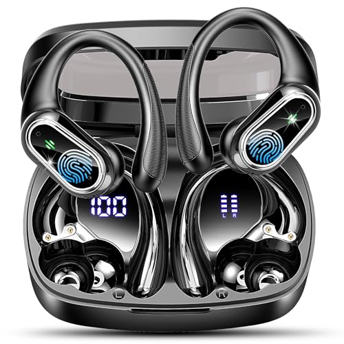 You are currently viewing Wireless Earbuds, Bluetooth 5.3 Headphones Sport, Bluetooth Ear Buds with Noise Canceling Mics, 50H Stereo Wireless Headphones with EarHooks, LED Display, IP7 Waterproof Earphones for Running