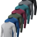 MLYENX Long Sleeve Tee Shirts for Men Quick Dry Moisture Wicking Long Sleeve Shirts Sun Protection Workout Shirts for Running