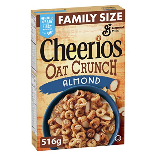 You are currently viewing CHEERIOS – FAMILY SIZE PACK – Almond Oat Crunch Cereal Box, Whole Grain is the First Ingredient, No Artificial Colours, No Artificial Flavours, 516 Grams Package of Cereal