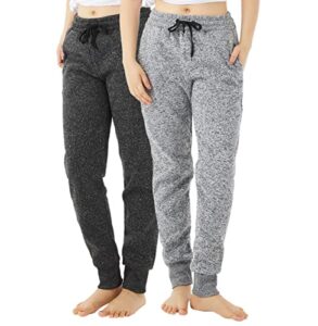 Read more about the article TEX2FIT 2-Pack Joggers for Women with Side Pockets, Rib Cuff Bottoms, Soft Fleece Sweatpants for Women (2pcs Set) (Light Grey/Dark Grey, X-Large)