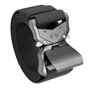 Read more about the article JUKMO Tactical Belt, Military Hiking Rigger 1.5 inches Nylon Web Work Belt with Heavy Duty Quick Release Buckle (Black, Medium)