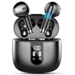 Wireless Earbuds, Bluetooth Headphones 5.3 Hi-Fi Stereo, 40H Mini Wireless Earphones with 4 ENC Noise Cancelling Mic, IP7 Waterproof in Ear Earphones, LED Digital Display Ear Buds, Touch Control