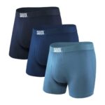 Saxx Men’s Underwear – Ultra Super Soft Boxer Briefs with Fly and Built-in Pouch Support – Underwear for Men, Pack of 3, Navy/City Blue/Heritage, Medium