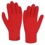 Womens Winter Gloves with Touchscreen Fingers Warm Chenille Knit Elastic Cuff Thermal Gloves for Women Cold Weather Gifts