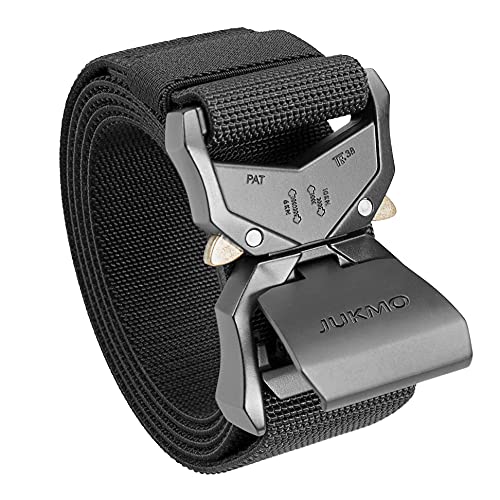 You are currently viewing JUKMO Tactical Belt, Military Hiking Rigger 1.5 inches Nylon Web Work Belt with Heavy Duty Quick Release Buckle (Black, Medium)