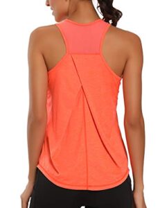 Read more about the article Aeuui Womens Workout Tops for Women Racerback Tank Tops Mesh Yoga Shirts Athletic Running Tank Tops Sleeveless Gym Clothes Orange